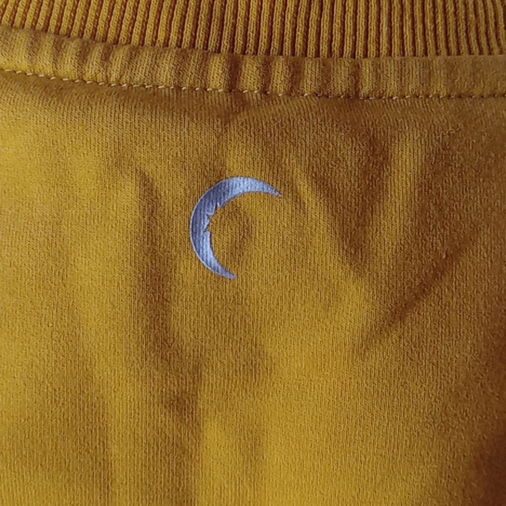ZYIA Active Cutoff Cropped Crew Neck Sweatshirt Yellow Mustard M - Picture 6 of 8